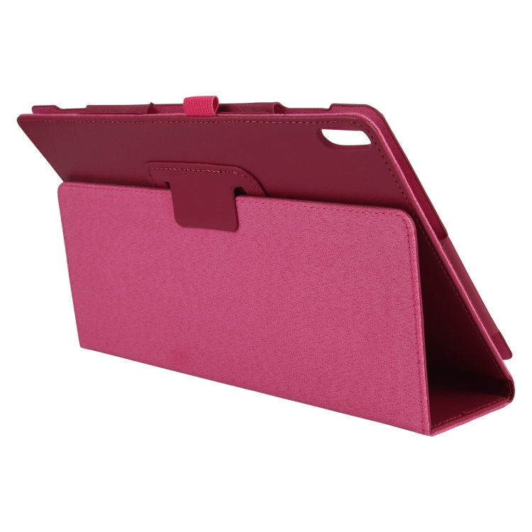 For Lenovo Tab 4 10 Plus (TB-X704) / Tab 4 10 (TB-X304) Litchi Texture Solid Color Horizontal Flip Leather Case with Holder & Pen Slot(Rose Red) by buy2fix