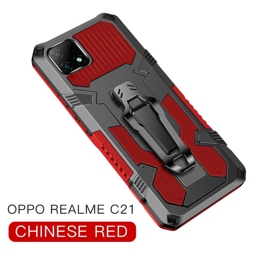 For OPPO Realme C21 / C20 Armor Warrior Shockproof PC + TPU Protective Case(Red) by buy2fix