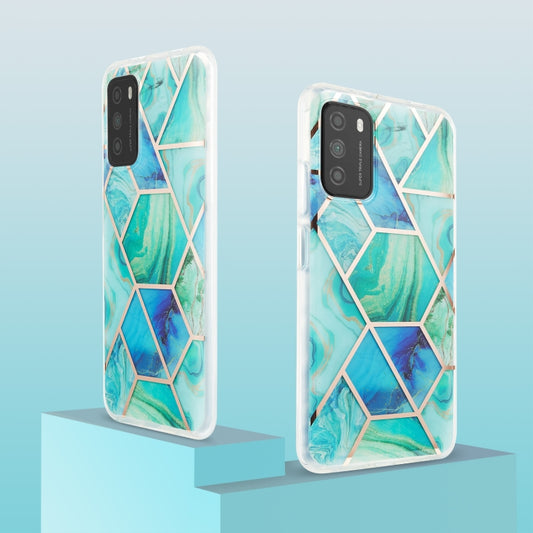 For Xiaomi Poco M3 / Note 9 4G / Redmi 9 Power / Redmi 9T 3D Electroplating Marble Pattern TPU Protective Case(Green) by buy2fix