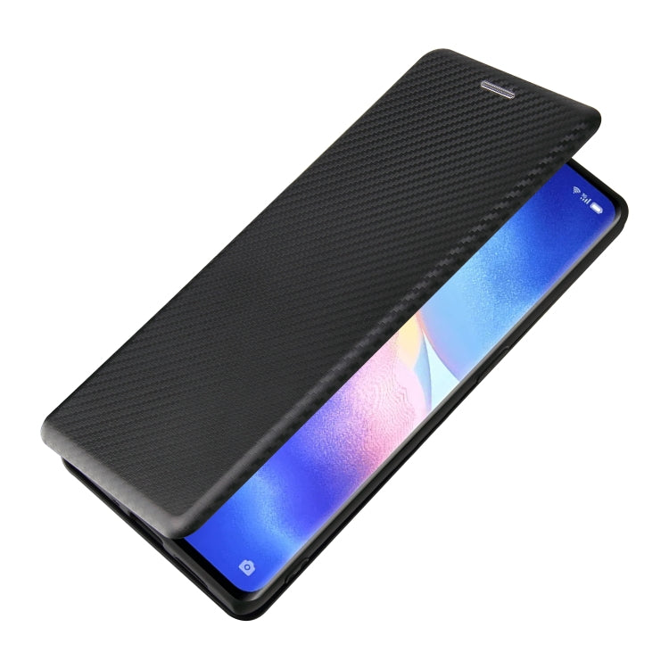 For OPPO Find X3 Neo Carbon Fiber Texture Horizontal Flip TPU + PC + PU Leather Case with Card Slot(Black) by buy2fix
