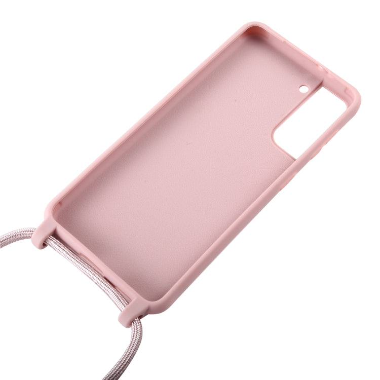 For Samsung Galaxy S21+ 5G Candy Colors TPU Protective Case with Lanyard(Rose Gold) by buy2fix