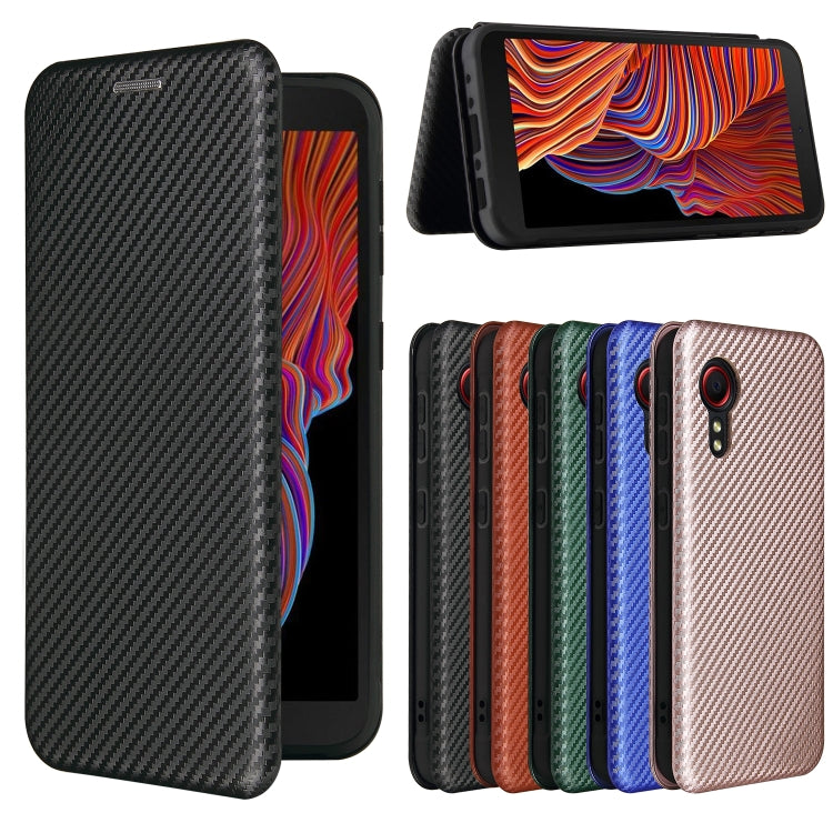 For Samsung Galaxy Xcover 5 Carbon Fiber Texture Horizontal Flip TPU + PC + PU Leather Case with Card Slot(Black) by buy2fix