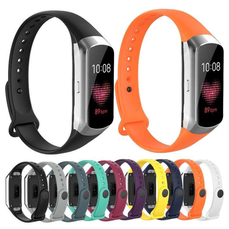For Samsung Galaxy Fit SM-R370 Silicone Glossy Nail Button Watch Band(Dark Purple) by buy2fix