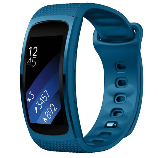For Samsung Gear Fit2 Pro Silicone Watch Band, Size:L(Official Blue) by buy2fix