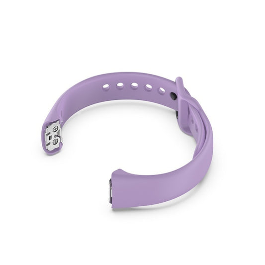 For Samsung Galaxy Fit SM-R370 Silicone Steel Shrapnel Black Buckle Watch Band(Light Purple) by buy2fix