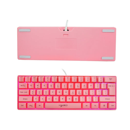 HXSJ V700 61 Keys RGB Lighting Gaming Wired Keyboard (Pink) by HXSJ