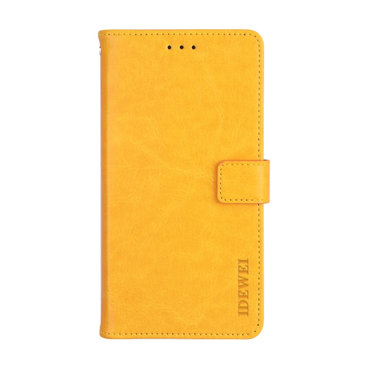 For OPPO Realme GT 5G idewei Crazy Horse Texture Horizontal Flip Leather Case with Holder & Card Slots & Wallet(Yellow) - Realme Cases by idewei | Online Shopping UK | buy2fix