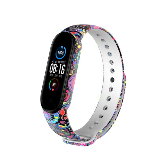 For Xiaomi Mi Band 6 (CA8856) Colored Drawing Silicone Watch Band(Peacock) by buy2fix