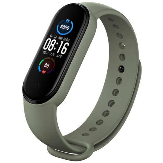 For Xiaomi Mi Band 6 (CA8856) Solid Color Silicone Watch Band(Army Green) by buy2fix