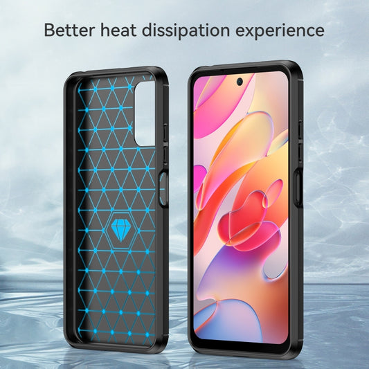 For Xiaomi Redmi Note 10 5G Brushed Texture Carbon Fiber TPU Case(Black) by buy2fix