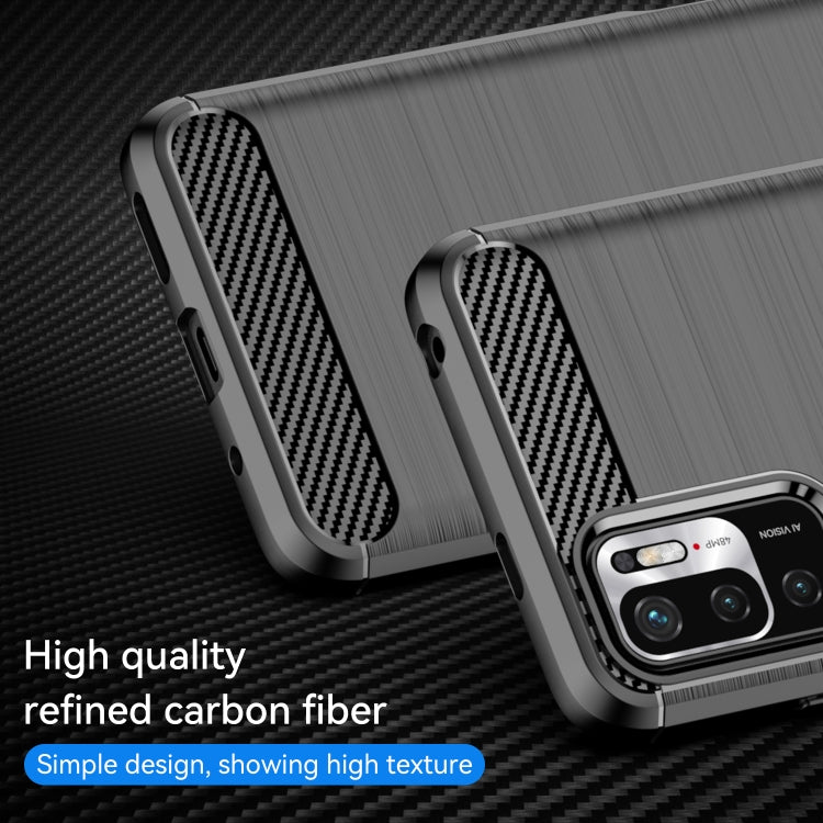 For Xiaomi Redmi Note 10 5G Brushed Texture Carbon Fiber TPU Case(Black) by buy2fix