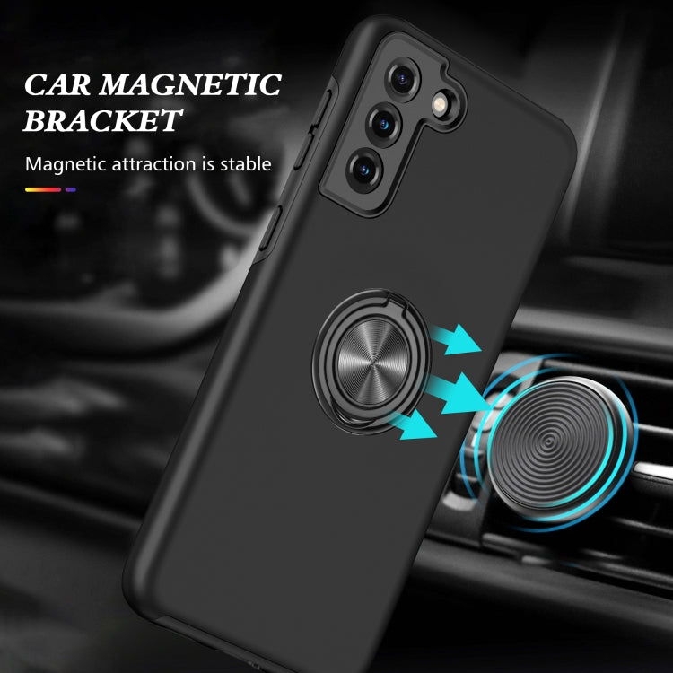 For Samsung Galaxy S21 5G PC + TPU Shockproof Magnetic Protective Case with Invisible Ring Holder(Black) by buy2fix