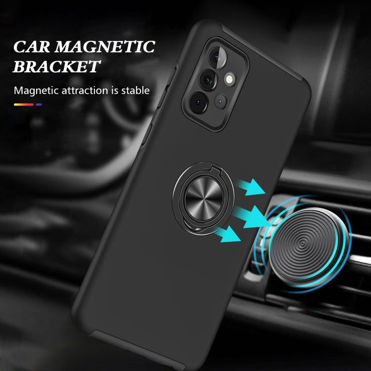 For Samsung Galaxy A72 PC + TPU Shockproof Magnetic Protective Case with Invisible Ring Holder(Black) by buy2fix