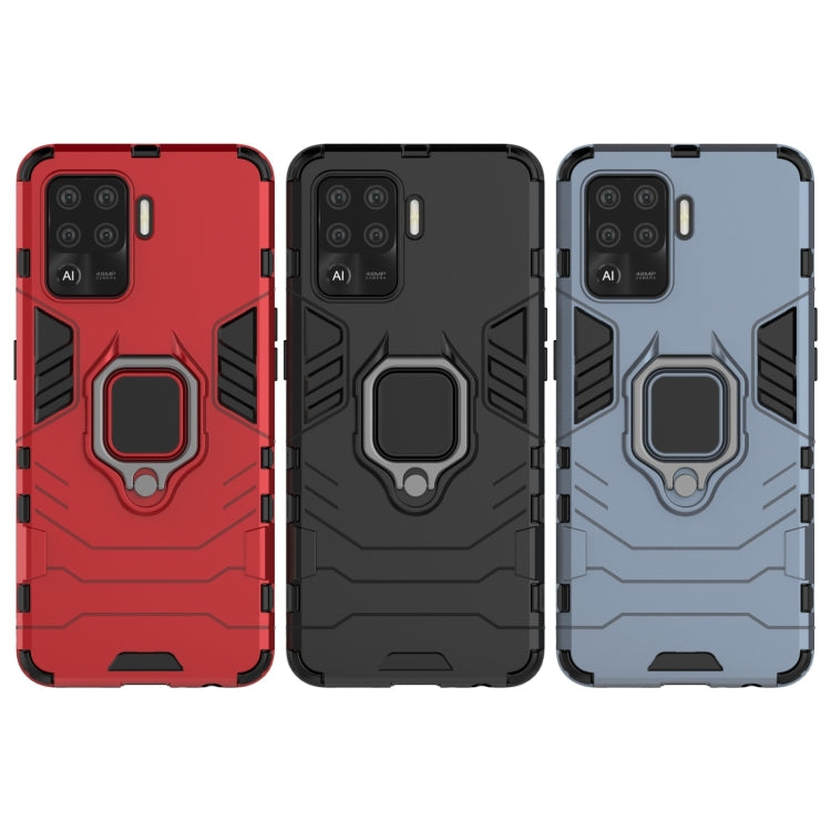 For OPPO A94 Shockproof PC + TPU Protective Case with Magnetic Ring Holder(Black) by buy2fix