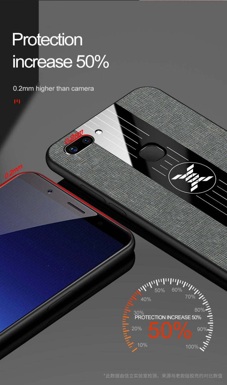 For Vivo X20 XINLI Stitching Cloth Texture Shockproof TPU Protective Case(Blue) by XINLI