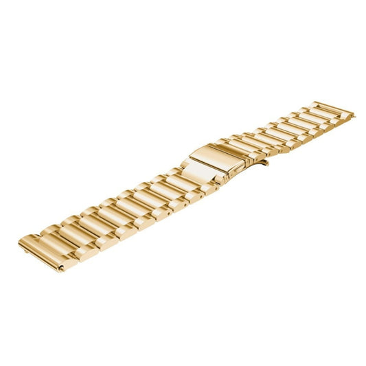 20mm Three Flat Buckle Stainless Steel Replacement Watchband for Samsung Galaxy Watch Active 2 / Amazfit GTS 2(Gold) by buy2fix