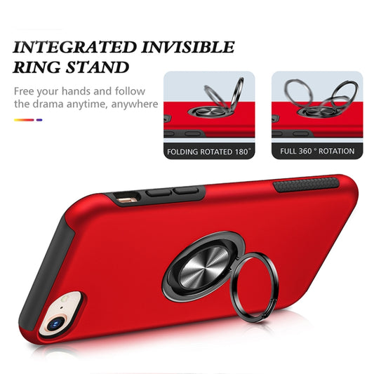 For iPhone SE 2022 / SE 2020 / 8 / 7 Magnetic Ring Kickstand Shockproof Phone Case(Red) by buy2fix