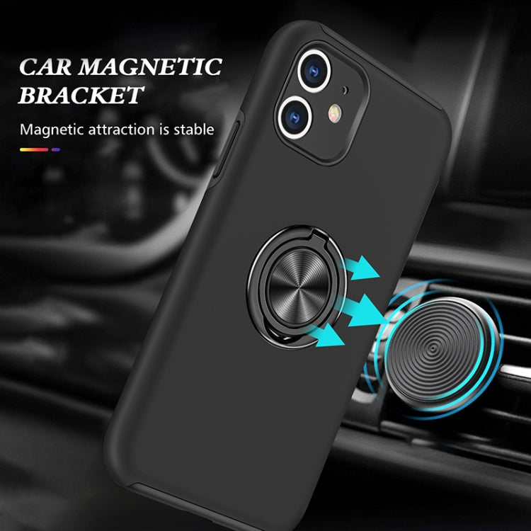 For iPhone 11 Magnetic Ring Kickstand Shockproof Phone Case (Black) by buy2fix