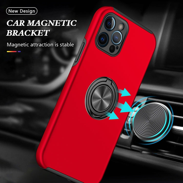 For iPhone 12 Pro Max Magnetic Ring Kickstand Shockproof Phone Case(Red) by buy2fix