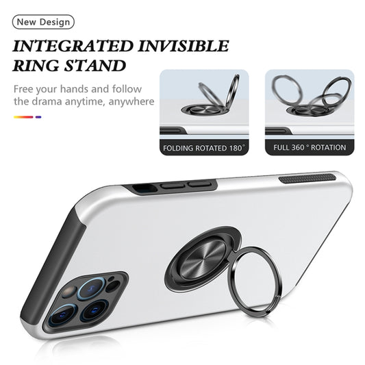 For iPhone 12 Pro Max Magnetic Ring Kickstand Shockproof Phone Case(Silver) by buy2fix