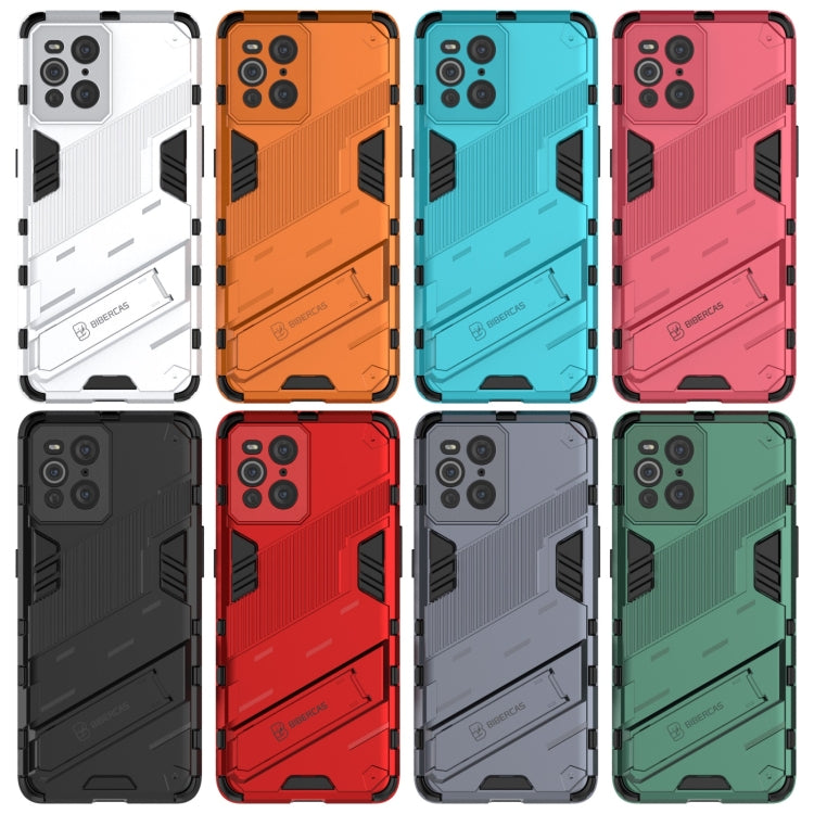 For OPPO Find X3 Punk Armor 2 in 1 PC + TPU Shockproof Case with Invisible Holder(Grey) by buy2fix