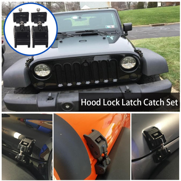 A5314 Car Hood Lock Kit for Jeep Wrangler JK Unlimited 2007-2017 by buy2fix