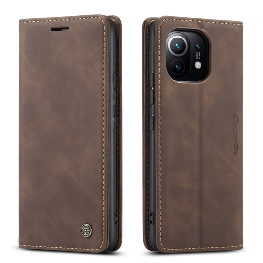 For Xiaomi Mi 11 CaseMe 013 Multifunctional Horizontal Flip Leather Case with Holder & Card Slot & Wallet(Coffee) by CaseMe