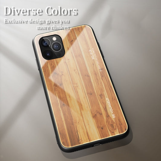For iPhone 12 Pro Max Wood Grain Tempered Glass + TPU Shockproof Case(M03) by buy2fix