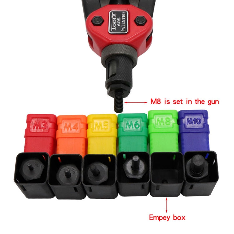 BT-605 Double Handle Manual Blind Rivet Nut Pull Cap Tool with 60 PCS Nuts by buy2fix