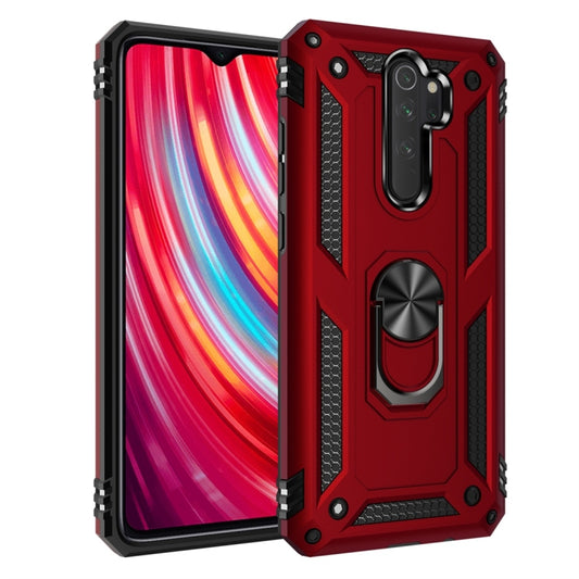 For Xiaomi Redmi Note 8 Pro Armor Shockproof TPU + PC Protective Case with 360 Degree Rotation Holder(Red) by buy2fix