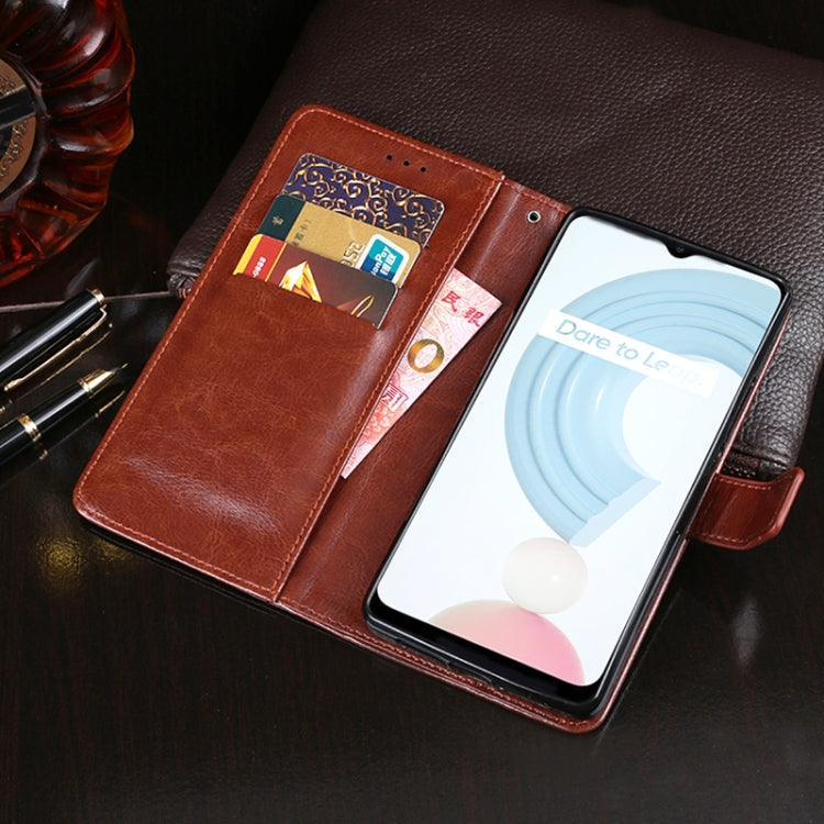 For OPPO Realme C21 idewei Crazy Horse Texture Horizontal Flip Leather Case with Holder & Card Slots & Wallet(Brown) by idewei
