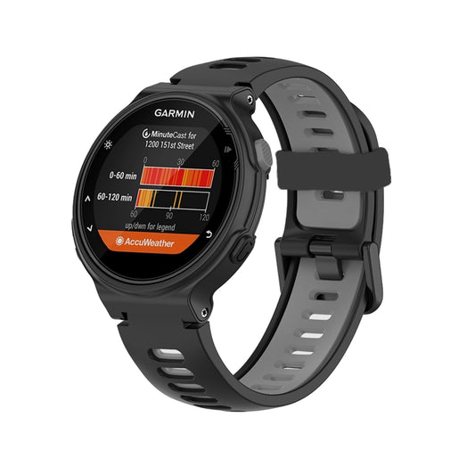 For Garmin Forerunner 735 / 235 Two-color Silicone Watch Band(Black+Grey) by buy2fix