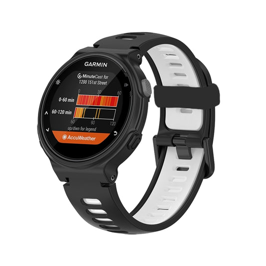 For Garmin Forerunner 735 / 235 Two-color Silicone Watch Band(Black+White) by buy2fix