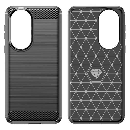For Huawei P50 Brushed Texture Carbon Fiber TPU Case(Black) by buy2fix