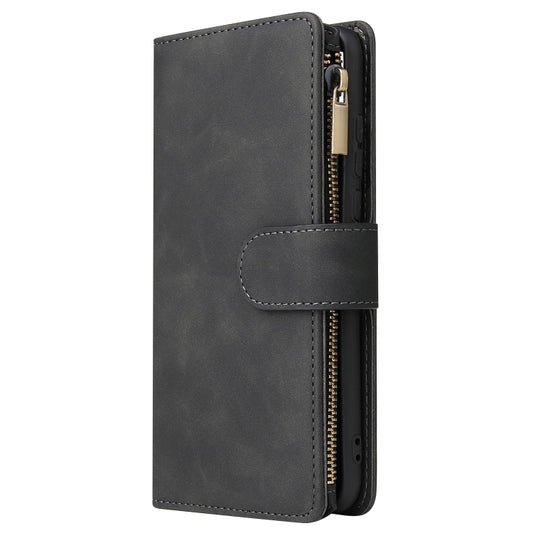 For Huawei P30 Lite Multifunctional Retro Frosted Horizontal Flip Leather Case with Card Slot & Holder & Zipper Wallet & Photo Frame & Lanyard(Black) by buy2fix