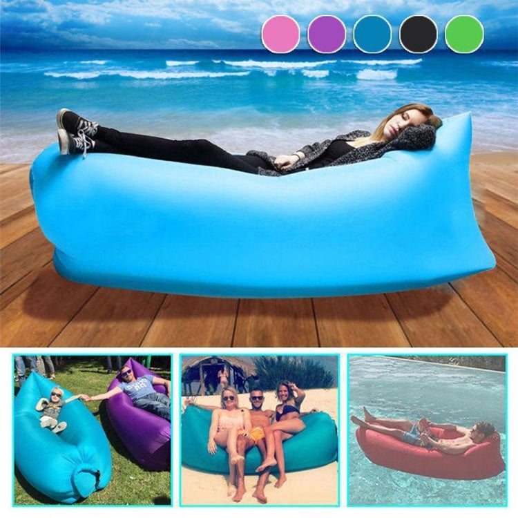 Outdoor Portable Lazy Water Inflatable Sofa Beach Grass Air Bed, Size: 200 x 70cm(Black) by buy2fix
