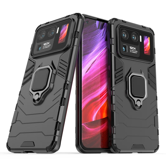 For Xiaomi Mi 11 Ultra PC + TPU Shockproof Protective Case with Magnetic Ring Holder(Black) by buy2fix
