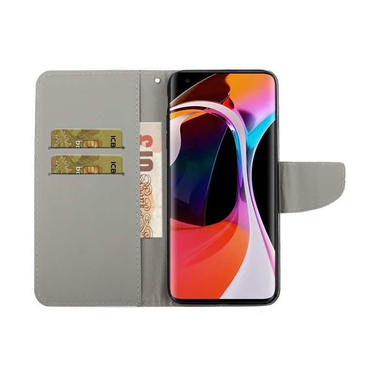 For Xiaomi Poco X3 NFC Colored Drawing Pattern Horizontal Flip Leather Case with Holder & Card Slots & Wallet & Lanyard(Moon Butterfly) by buy2fix