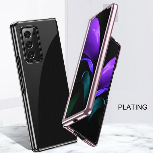 For Samsung Galaxy Z Fold2 5G Ultra-thin Electroplated Transparent Folding Case(Blue) by buy2fix