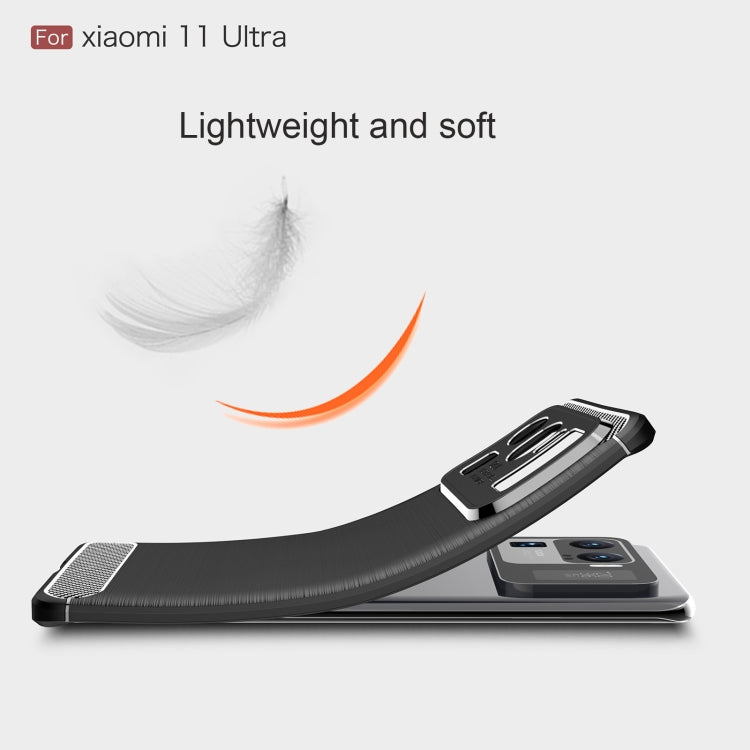 For Xiaomi Mi 11 Ultra Brushed Texture Carbon Fiber TPU Case(Red) by buy2fix