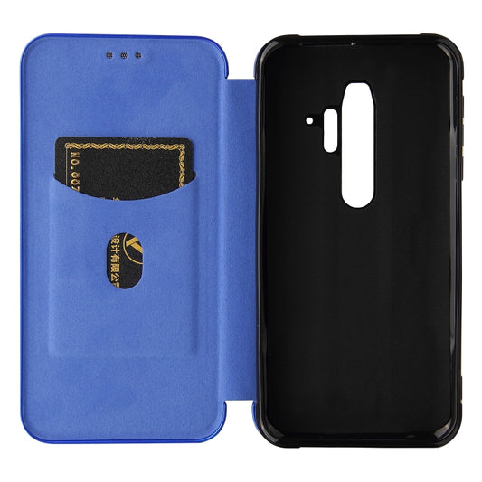 For Blackview BV6300 Pro Carbon Fiber Texture Horizontal Flip TPU + PC + PU Leather Case with Card Slot(Blue) by buy2fix
