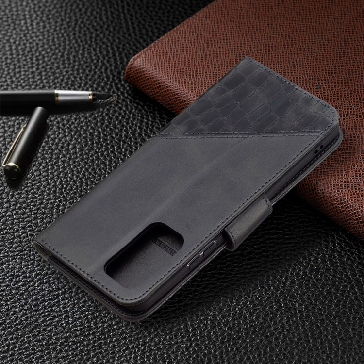 For Xiaomi Redmi Note 10 Pro Matching Color Crocodile Texture Horizontal Flip PU Leather Case with Wallet & Holder & Card Slots(Black) by buy2fix