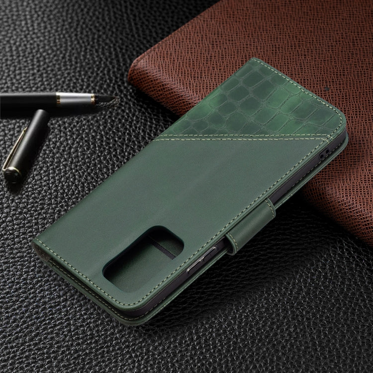 For Xiaomi Redmi Note 10 Pro Matching Color Crocodile Texture Horizontal Flip PU Leather Case with Wallet & Holder & Card Slots(Green) by buy2fix