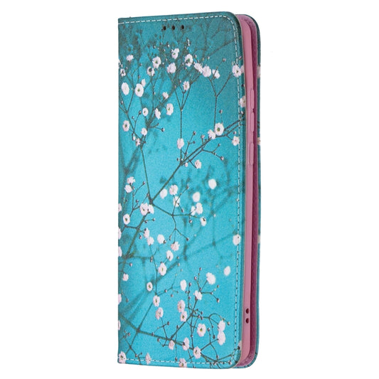 For Huawei P50 Pro Colored Drawing Pattern Invisible Magnetic Horizontal Flip PU Leather Case with Holder & Card Slots & Wallet(Plum Blossom) by buy2fix
