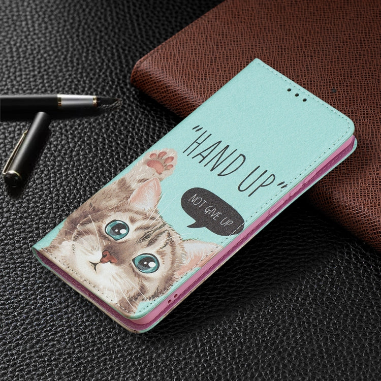 For Huawei P50 Pro Colored Drawing Pattern Invisible Magnetic Horizontal Flip PU Leather Case with Holder & Card Slots & Wallet(Cat) by buy2fix