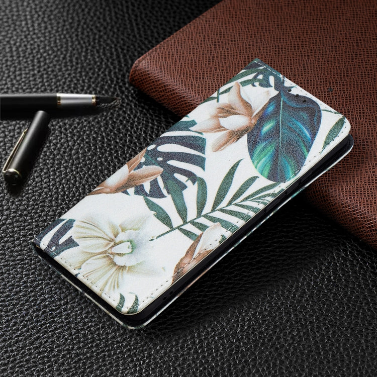 For Huawei P50 Pro Colored Drawing Pattern Invisible Magnetic Horizontal Flip PU Leather Case with Holder & Card Slots & Wallet(Red Leaves) by buy2fix