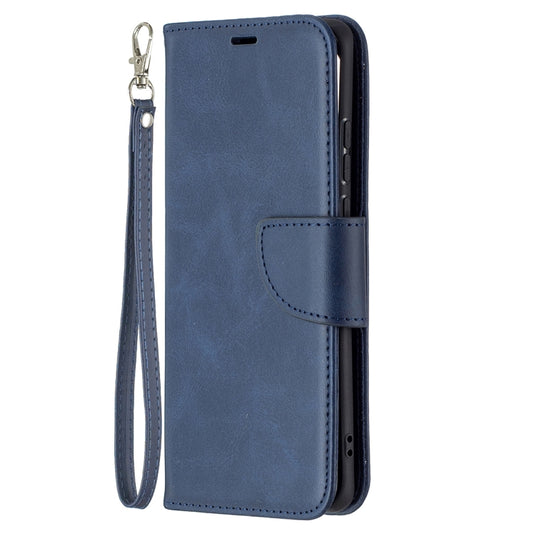 For Huawei P50 Pro Retro Lambskin Texture Pure Color Horizontal Flip PU Leather Case with Holder & Card Slots & Wallet & Lanyard(Blue) by buy2fix