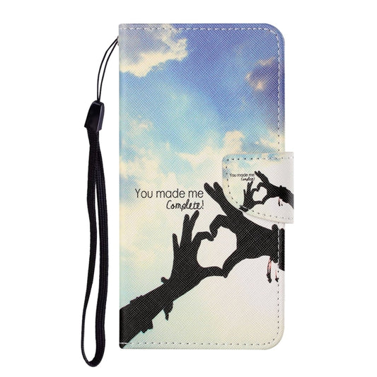 For Samsung Galaxy S20 FE Colored Drawing Pattern Horizontal Flip Leather Case with Holder & Card Slots & Wallet & Lanyard(Love Gesture) by buy2fix