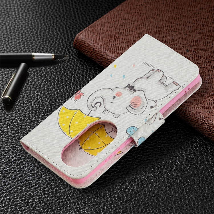 For Huawei P50 Pro Colored Drawing Pattern Horizontal Flip Leather Case with Holder & Card Slots & Wallet(Flowers Elephant) by buy2fix