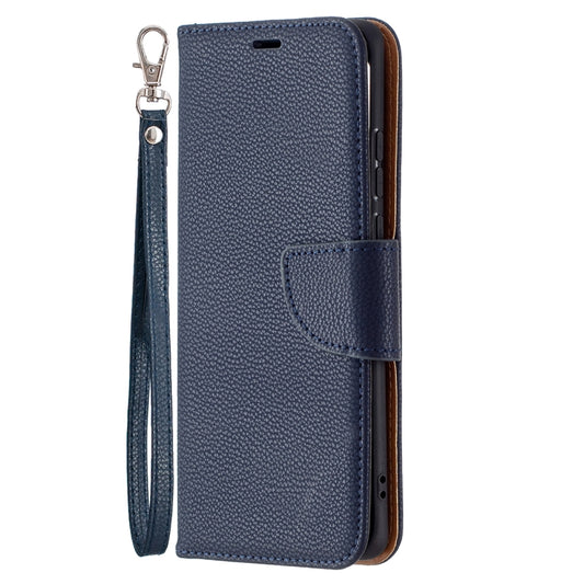 For Huawei P50 Pro Litchi Texture Pure Color Horizontal Flip Leather Case with Holder & Card Slots & Wallet & Lanyard(Dark Blue) by buy2fix